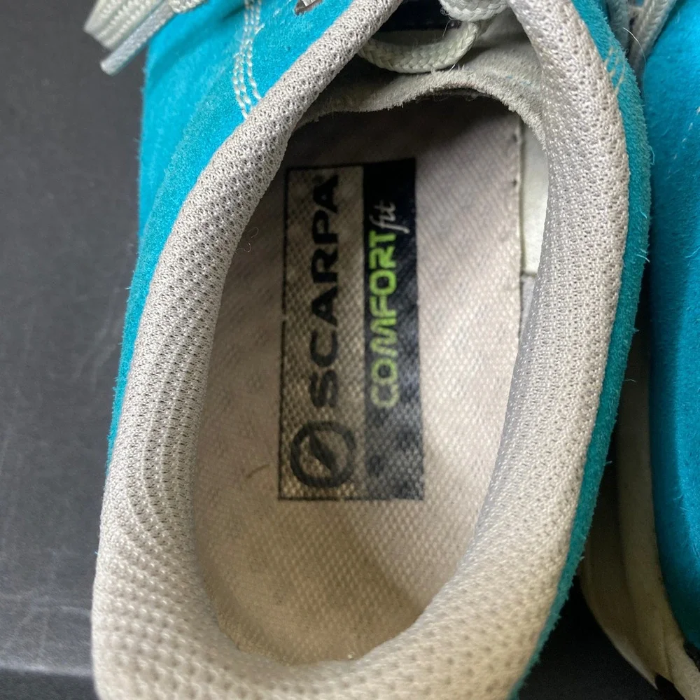 Scarpa Mojito Blue Suede Approach Hiking Shoes Vibram Sole Mens Womens